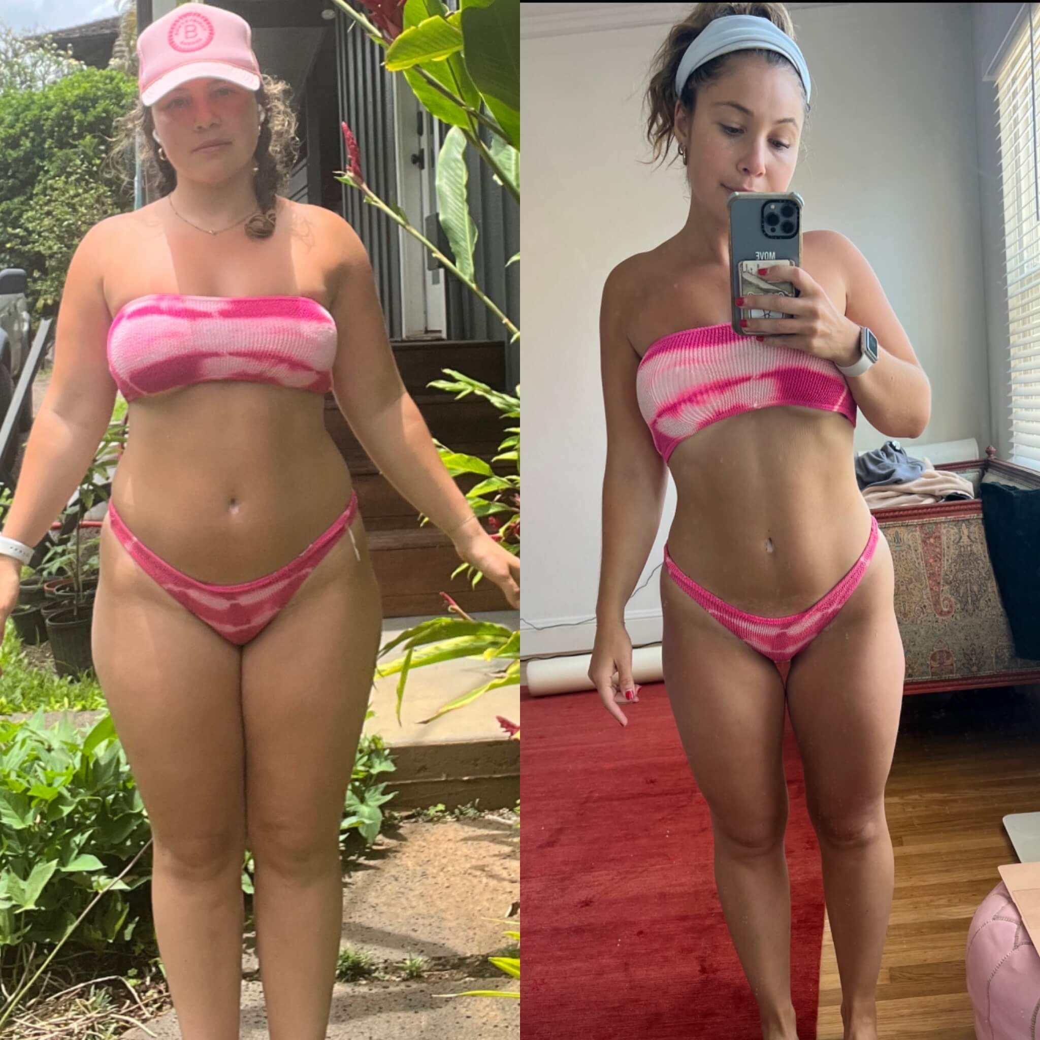 Bliss's clients showing of the pounds they lost and achieve their dream body