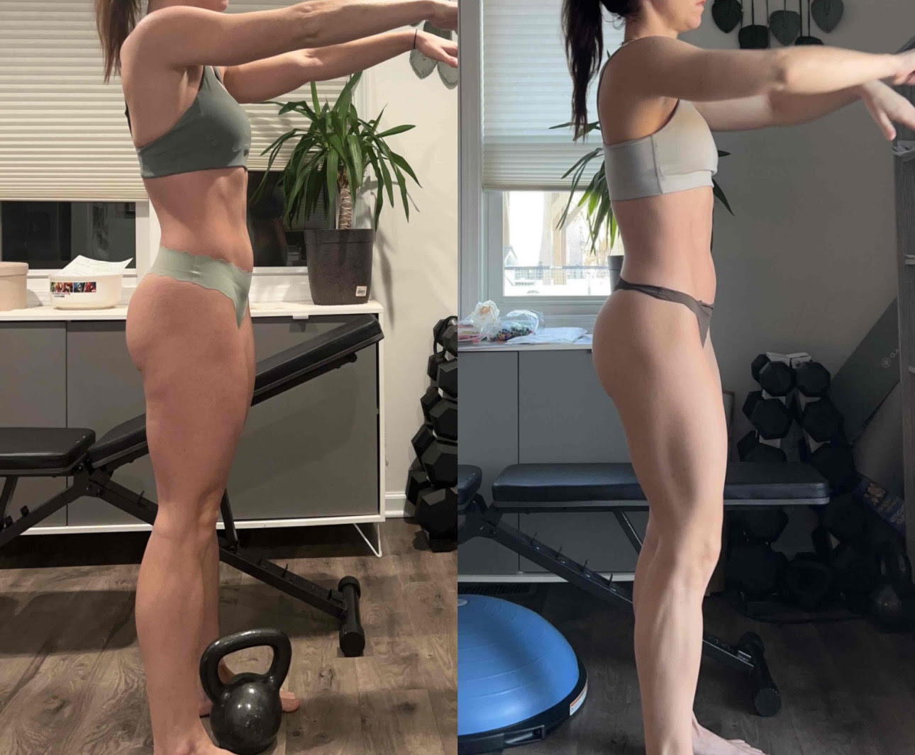 Bliss's clients showing of the pounds they lost and achieve their dream body