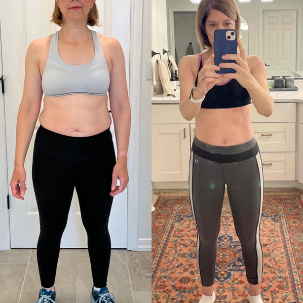 Bliss's clients showing of the pounds they lost and achieve their dream body