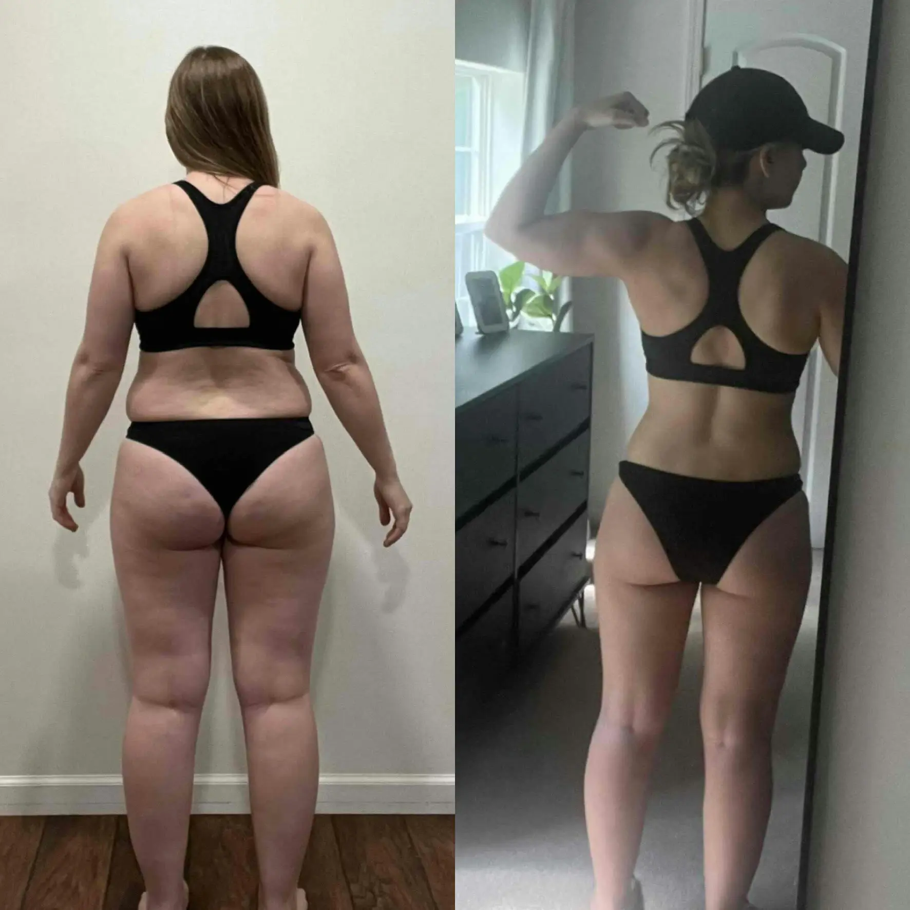 Bliss's clients showing of the pounds they lost and achieve their dream body