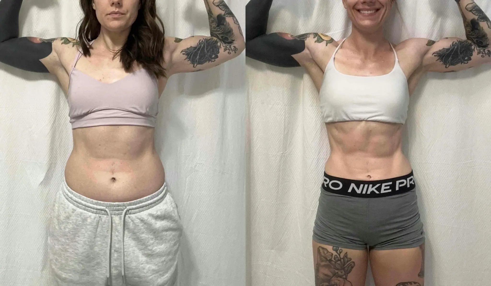 Bliss's clients showing of the pounds they lost and achieve their dream body