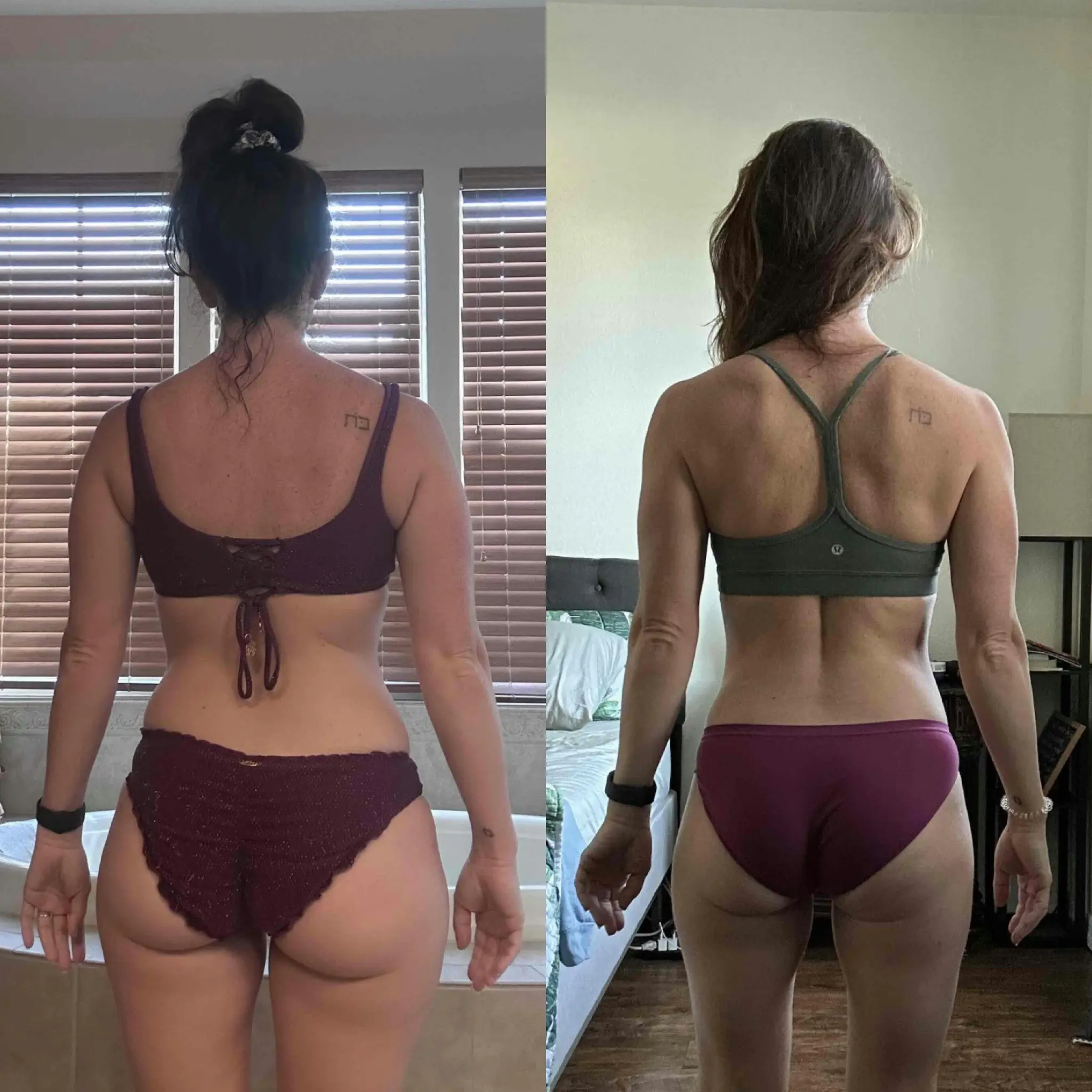 Bliss's clients showing of the pounds they lost and achieve their dream body