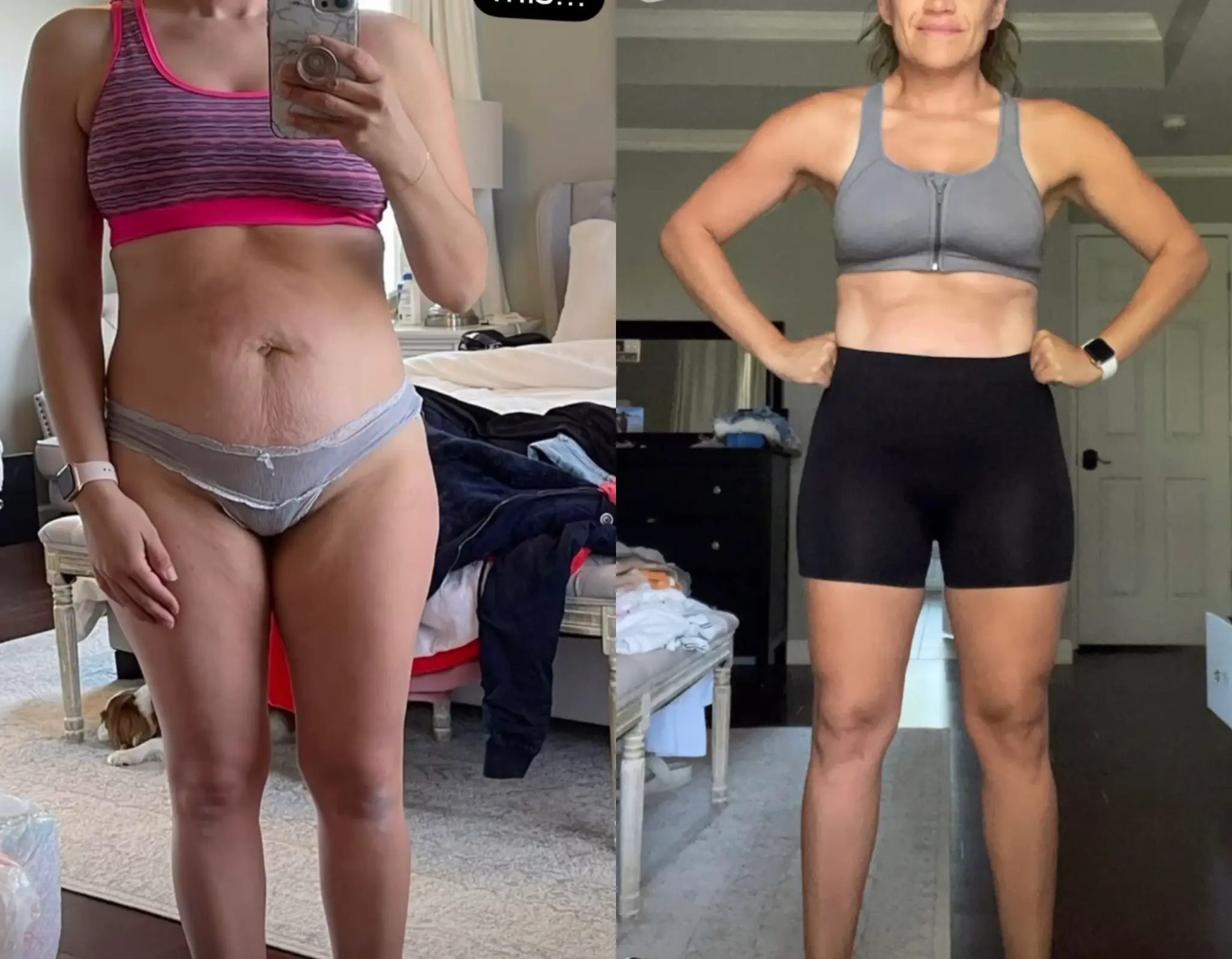 Bliss's clients showing of the pounds they lost and achieve their dream body