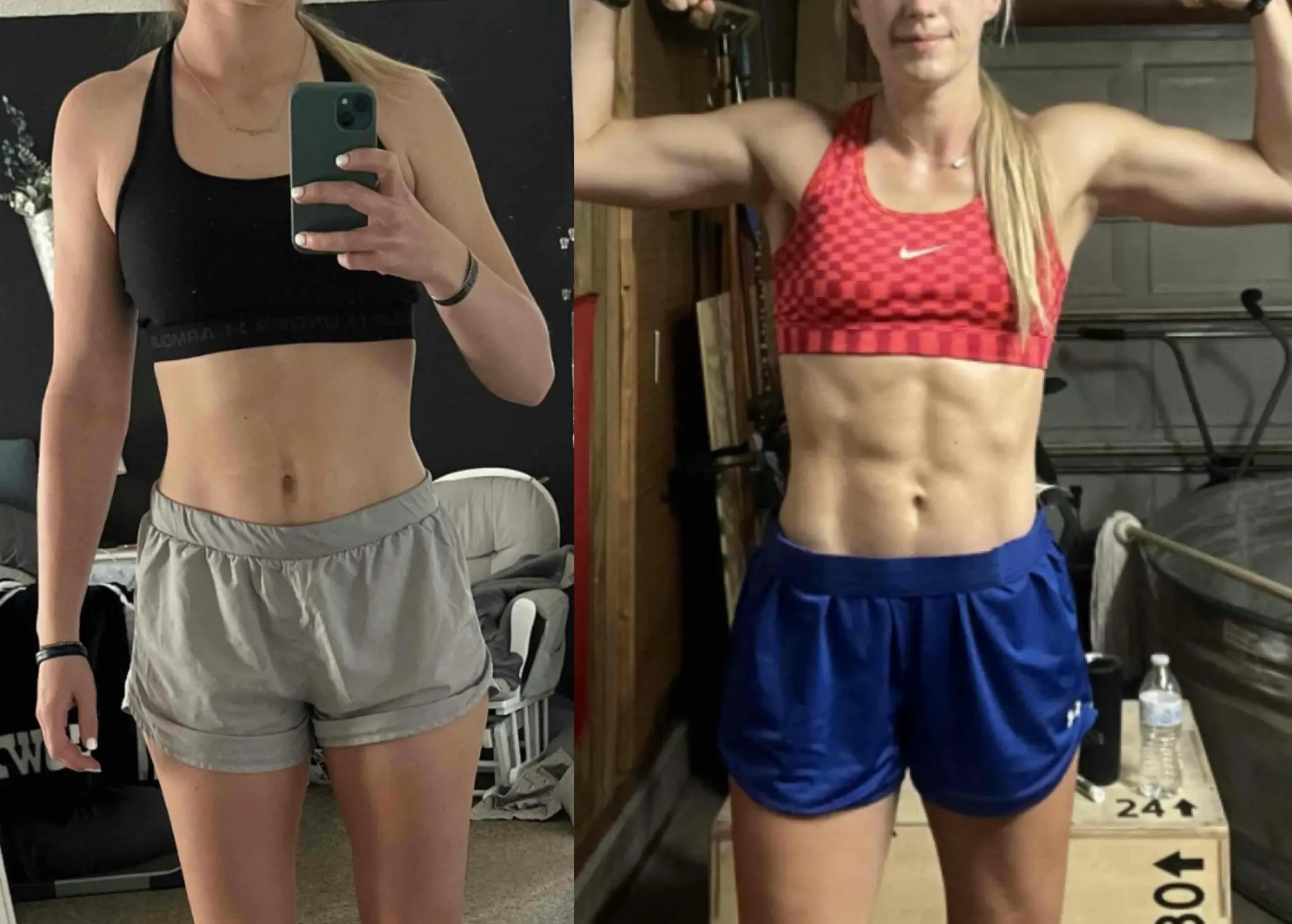 Bliss's clients showing of the pounds they lost and achieve their dream body